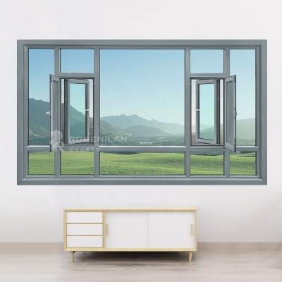 China Swing Customized Luxury Aluminum Frames Casement Glass Windows With Screen Design For Home for sale