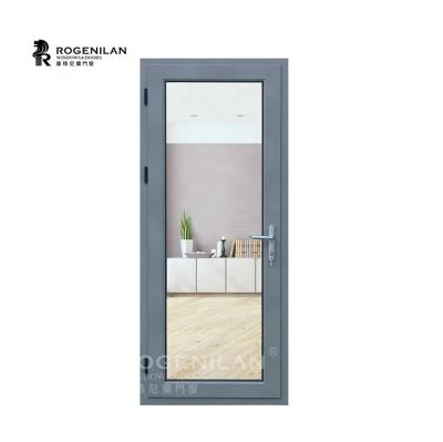 China Modern 45 Series Tempered Glass Aluminum Casement Bathroom Door for sale