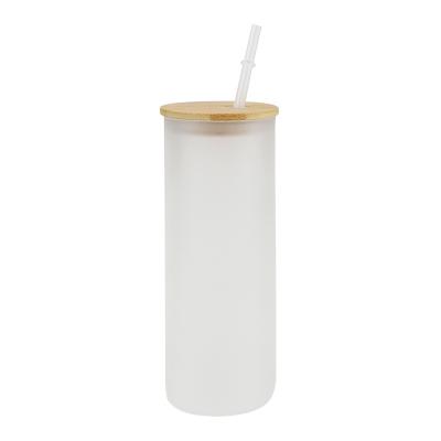 China Latest Design 25Oz Viable Customizable Tumbler With Lid And Straw Logo Sublimation Frosted Mason Jar for sale