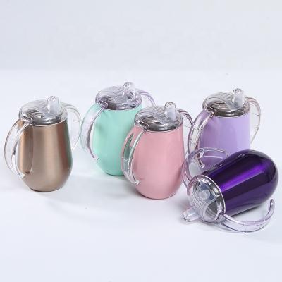 China Viable USA Stores New Version 304 Stainless Steel Tumbler 10oz Baby Suction Spout Cup Binaural Portable Double Wall Portable Kids for sale