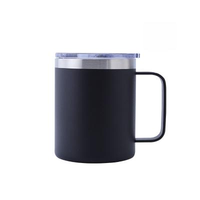 China Factory Price 12oz Eco-friendly Stainless Steel Liner Double Wall Colored Coffee Mugs With Handle And Lid for sale