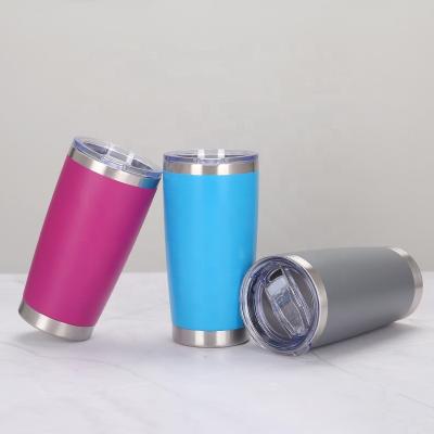 China Best Sustainable Selling Reusable Stainless Steel 20Oz Double Walled Vacuum Insulated Car Tumbler Colored With Lids for sale