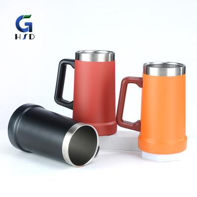 China 709ml Viable Logo Stainless Steel Custom Hot Selling Large Capacity Brazilian Beer Glass Keep Hot And Cold With Handle for sale