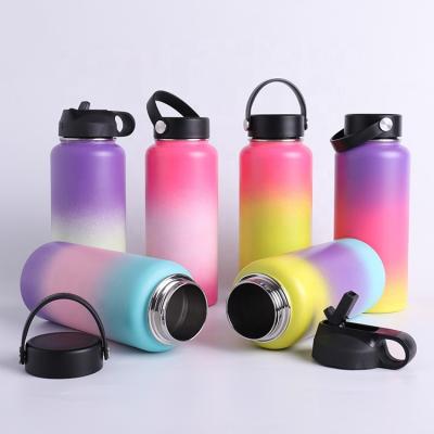 China 2022 PORTABLE PORTABLE hot sale 32 oz gym easy to carry customizable outdoor camping space bottle stainless steel sports water bottle for sale