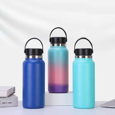 China 32oz Large Capacity Gradient Color Space Stainless Steel Gym Sports Viable High Quality Customizable Outdoor Water Bottle for sale