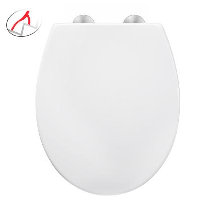 China Slow-end Toilet Seats Urea UF Duroplast Egg Shaped Round-Front White Toilet Seat Covers Round One Button Quick Release for sale