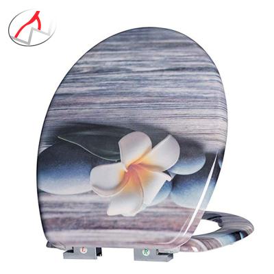 China Slow-end Flower Ocean Toilet Seat Pattern Slow Narrow Decoration Toilet Seats Customized Standard Round Shape for sale