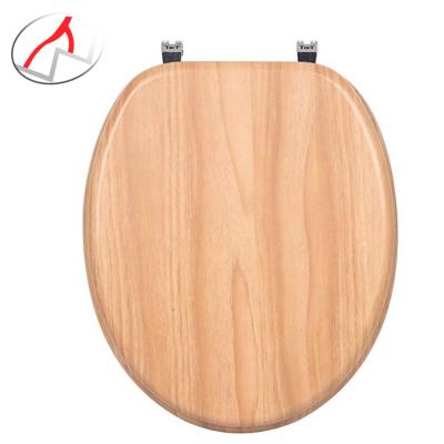 China Slow-end Soft Close Toilet Seats Stainless Steel Wood Hinges MDF Toilet Seat Shanghai Manufacture for sale