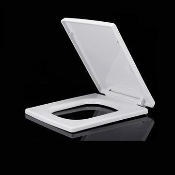 China Slow-end Toilet Seats Soft Closing White PP Plastic Square Toilet Seat for sale