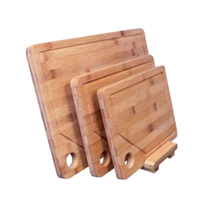 China Sustainable Wholesale Natural Rectangle Bamboo Cutting Board Kitchen Wooden Cutting Board 3 Set for sale