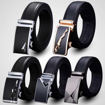 China Classic Men's Leather Alloy Casual Automatic Buckle With Quilting Belt Business High-end Leather Belt Take Off Buckle for sale