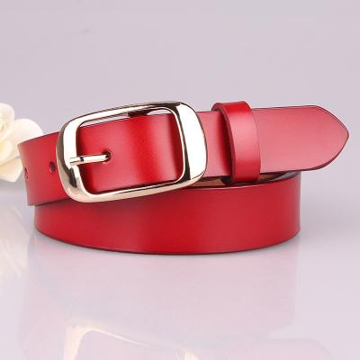 China New Arrival High Quality Genuine Leather Belts Women's Hot Popular Female Alloy Buckle Waist Belts Ladies Daily Use High Quality for sale