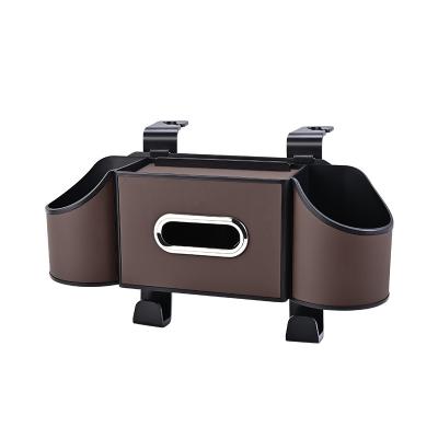 China PVC leather Car Universal Seat Back Leather Storage Box Bag Car Water Cup Holder Tissue Box Mobile Phone Holder Car Accessories for sale