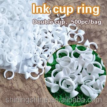 China Hot Sale Small Plastic Permanent Makeup Ring Tattoo Ink Holder Cup Plastic Cups Wholesale for sale