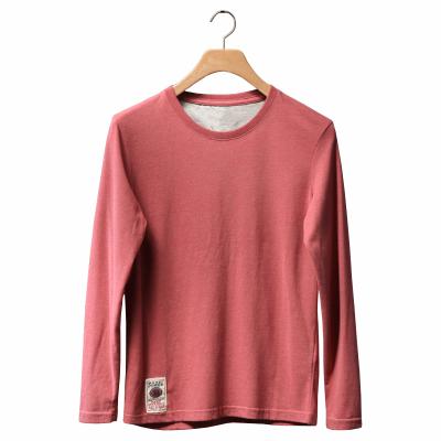 China Wholesale Anti-Shrink Scoop Long Sleeve Soft Neck 100% Cotton Single Sleeve T-Shirt For Man for sale