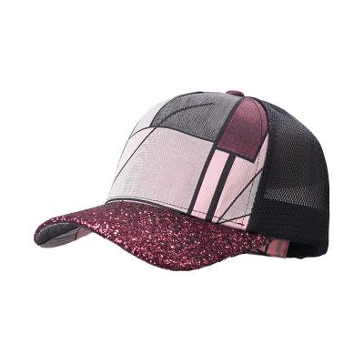 China JOINT Wholesale Hot Sale Plaid Trucker Mesh Hat Stylish Multi Colored Beach Trucker Hat For Women for sale