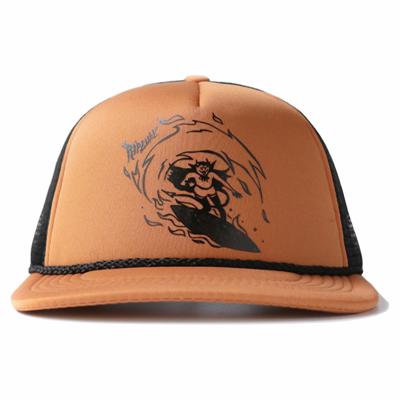 China Retro JOINT Custom Rope Brim Foam Mesh Hat Trucker Hats for sale