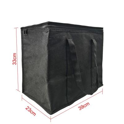 China Custom Wholesale Waterproof Promotional Non Woven Insulated Foldable Grocery Cooler Bag With Zipper for sale