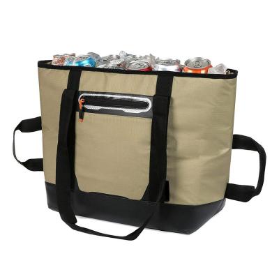 China Waterproof 30 Freezer Box Tote Double Layer 600D Polyester Cooler Bag for sale