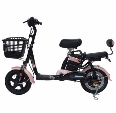 China High Carton Bike Chinese Cheap Steel Lead Acid Battery Adult Electric Moped Bicycle With Pedals for sale