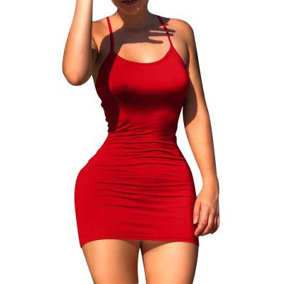 China Wholesale Women Anti-Static Bodycon Mini Dress Autumn Sexy Spaghetti Strap Backless Summer Custom Size Color From Manufacturer for sale