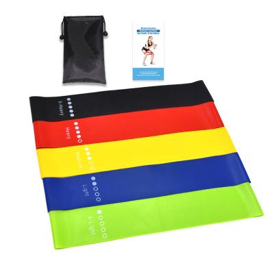 China Customized Cheap Customized Mini Home Exercise Premium Yoga Rubber Fitness Gym Resistance Band Set Of 5 for sale