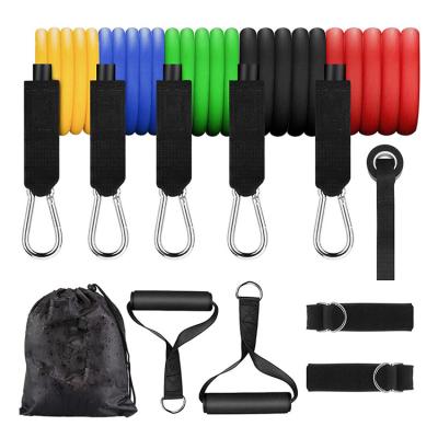 China Durable Resistance Bands Workout Exercise Bands Fitness Resistance Band Set 11 Pcs for sale