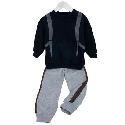 China Unisex-Kids Casual Full Zipper Sweatshirt &Sweatpants Sets 100% Cotton Kids Sweat Suits Kids Casual Designers Clothes for sale