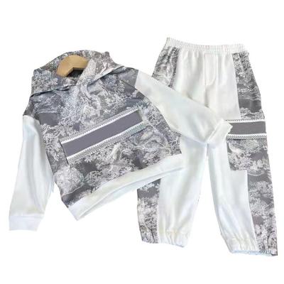 China Casual Spring Autumn Kids Clothing Sets with Pullover Sweatshirt and Hooded Sweatpants Boys Cotton Clothes Girls Suits Kids Casual Wear for sale