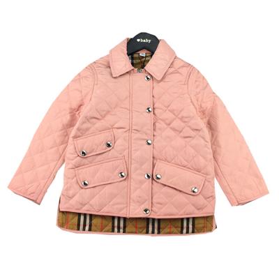 China Anti-wrinkle kids clothing casual girls quilted jacket with cotton wadding filler winter coated pockets for children kids wear for sale