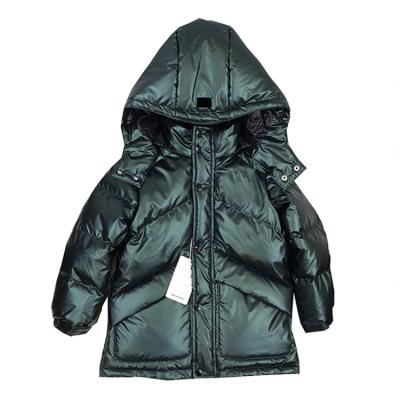 China Anti-wrinkle kids wear hooded white goose down coat boys girls soft warm parka jackets kids clothing for winter stripper jackets for sale