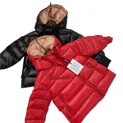 China Anti-Wrinkle Kids Wear Hooded Kids Down Girls Duck Down Jackets Soft Warm Whiter Coats Light Stripper Coated Down Outerwear for sale