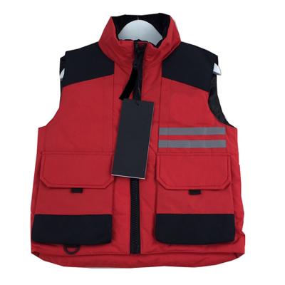 China Anti-wrinkle Kids Boys Girls Winter White Goose Down Jacket Kids Vest Kids Waterproof Vest With Film Reflective Glow In The Dark for sale