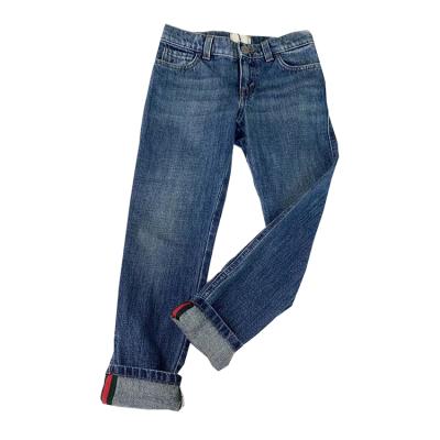 China Wholesale Breathable Boys Girls Unisex-Kid Cotton Casual Jeans Washed Denim Straight Leg Pants Trousers With Pockets For Spring Autumn for sale