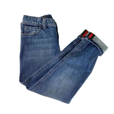 China Unisex-Kids Breathable Clothing Boys Girls Autumn Spring Cotton Casual Jeans Washed Straight Denim Trouser Leg Pants With Pockets for sale