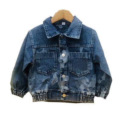 China Fade Proof Spring Autumn Unisex Kid Girls Color Basic Denim Jacket Boys Distressed Ripped Jeans Button Coat Top Outwear Cotton Trucker Jacket for sale