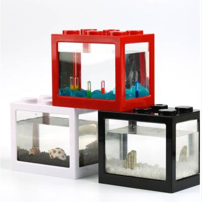 China New Product Lego Design Led Aquarium Plastic Aquarium Plastic Wholesale for sale