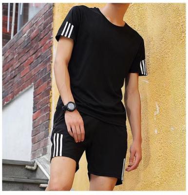 China 100% Wholesale Custom Logo Men's Jogging Suit QUICK DRY OEM Polyester Casual Two Piece Tracksuit for sale