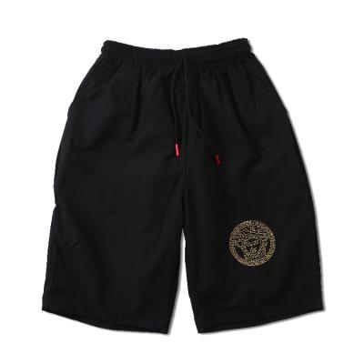 China Sustainable Mens Custom Cotton Shorts Rhinestone Diamond Shorts for sale