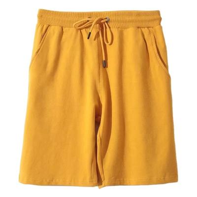 China 2022 New Summer Men's Pure Cotton Shorts Viable Trend Plain Solid Color Casual Pants Beach Pants for sale