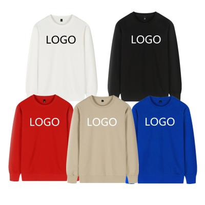 China Anti-wrinkle logo custom 100% cotton men round collar fleece clothing blank oversized pullover men unisex hoodies for sale