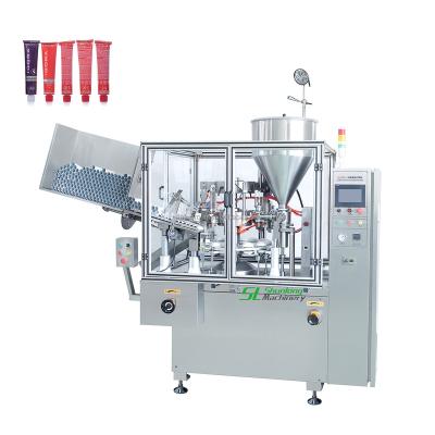 China Food Tube Filler and Sealer for Hair Cream Body Lotion Chocolate Paste Dye Tube Filler Sealing Machine for sale