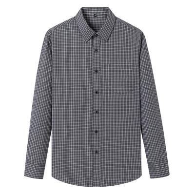 China High Quality Gray Pattern Color Plaid Old Elderly Long Sleeve 100% Casual Shirts Anti-Pilling Casual Shirts In Stock Anti-Wrinkle Men's Casual Shirts for sale