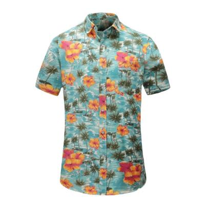 China Anti-pilling Italian style men's Hawaii shirt summer seaside holiday area southern flower pattern digital printing shirts 2022 new desgin for sale