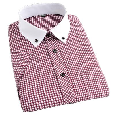 China Factory direct good quality anti-pilling anti-pilling desgin intellectual shirt red color square pattern small best for men for sale