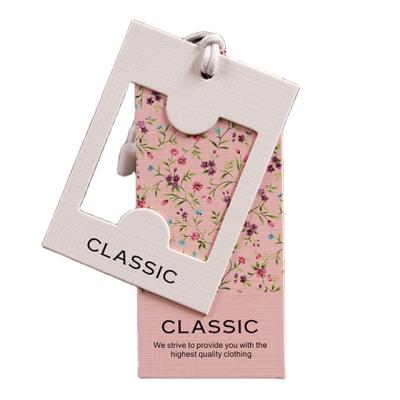 중국 Customized Recyled Fashion Free Design Women Wear Garment Labels Hang Tags Print Price Tag Products Hang Tags Print Labels For Clothes 판매용