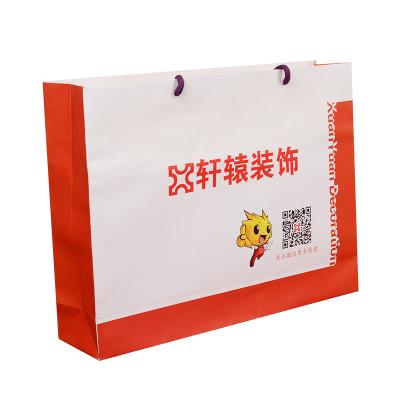 Cina Recycled Materials Recycled Recyclable Brown Rope Handle Bags Square Bottom Kraft Paper Bag Food in vendita