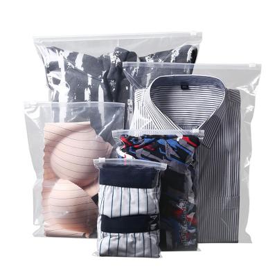 China Recyclable Custom Plastic Travel Underwear Logo Printing Plastic Bag Ziplock Waterproof Packaging Bag With Window And Hole for sale