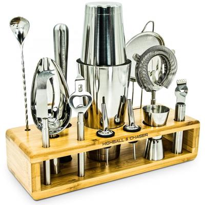 China Sustainable Manufacture Supply Custom Stainless Steel 23-Piece Bartender Bar Tools for sale