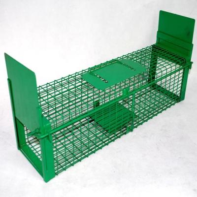 China Viable Live Double Door Wire Rat Trap Cage For Sale For Catching Mouse Cat Birds Foxes Wolf Tiger Rats for sale